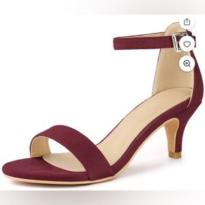 Chic Maroon Ankle Strap Heels